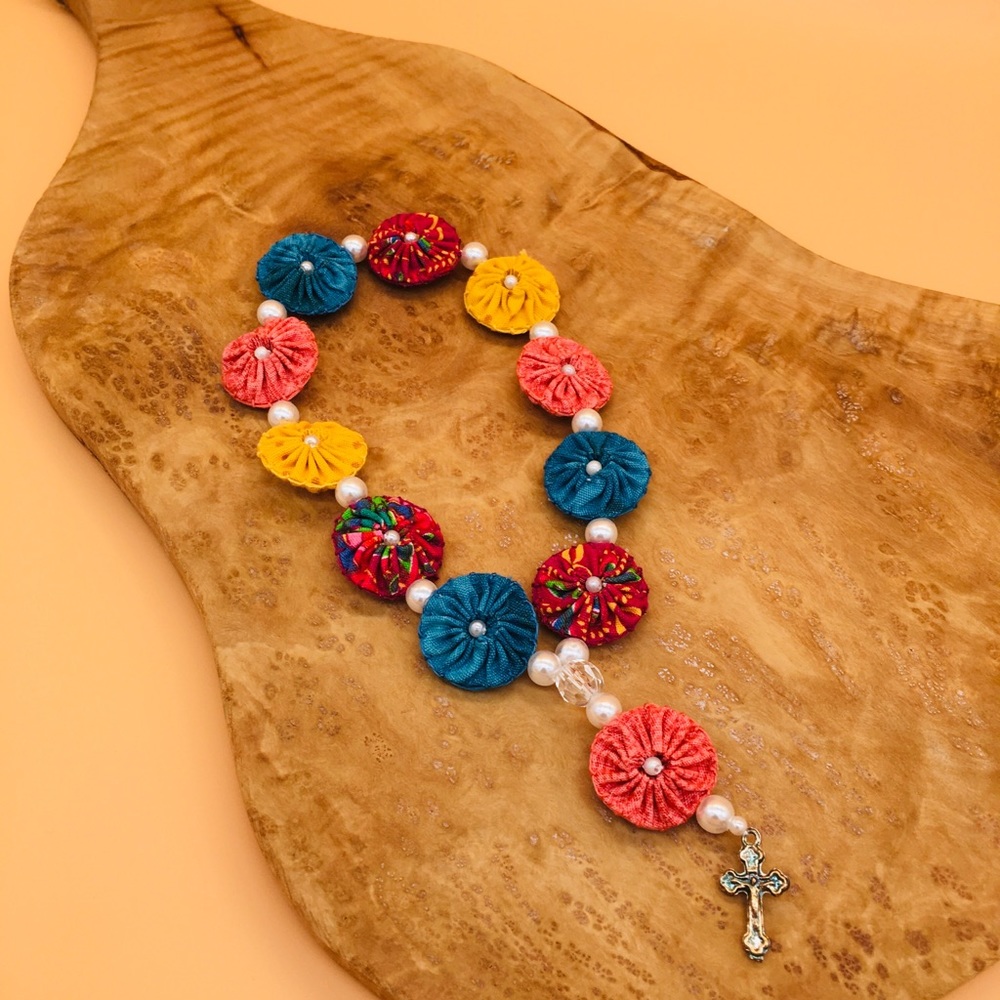 Handmade fabric Rosary